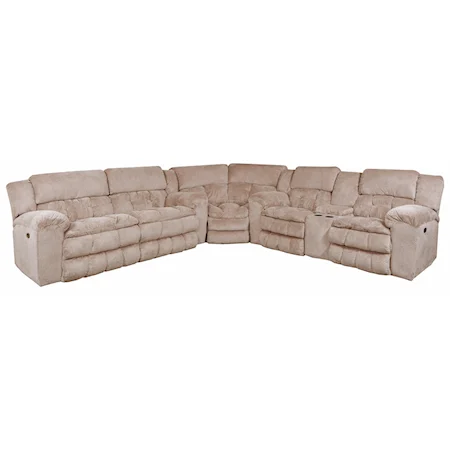 Casual 5 Seat Power Reclining Sectional